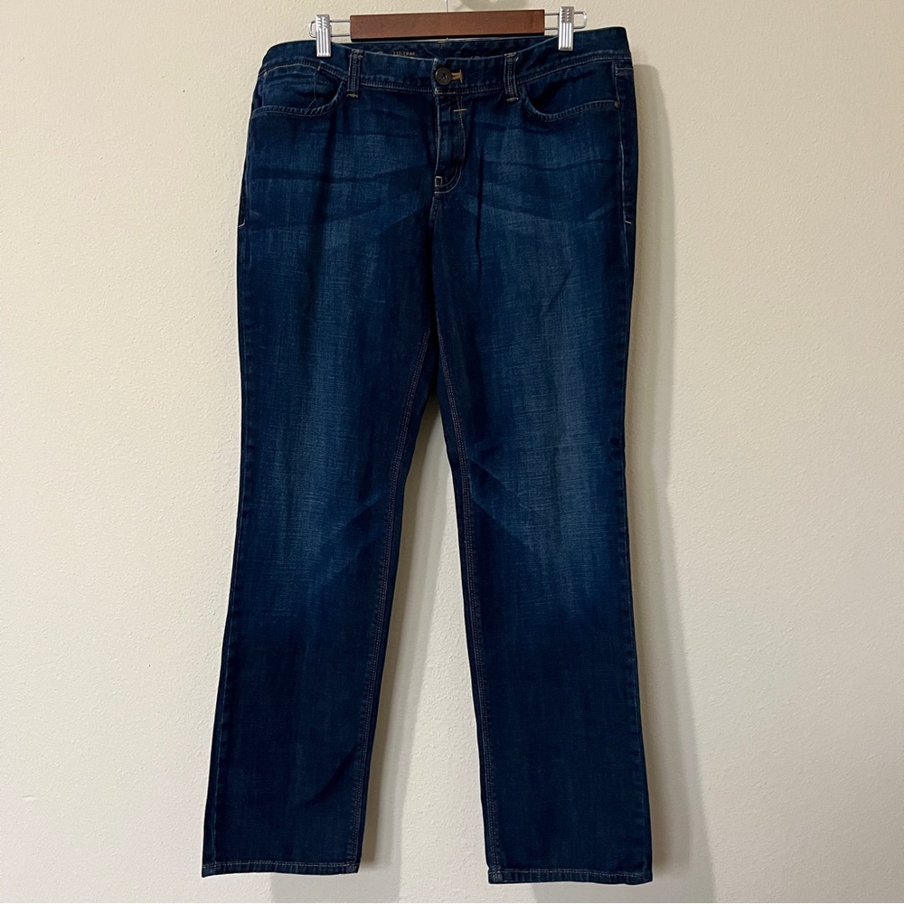 Eddie Bauer Women’s Modern Fit Jeans Blue Size 14 Petite Back Pocket Detail